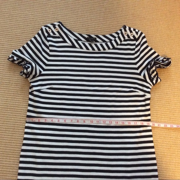 Talbots Navy Blue and White Striped Dress - L - Picture 7 of 10